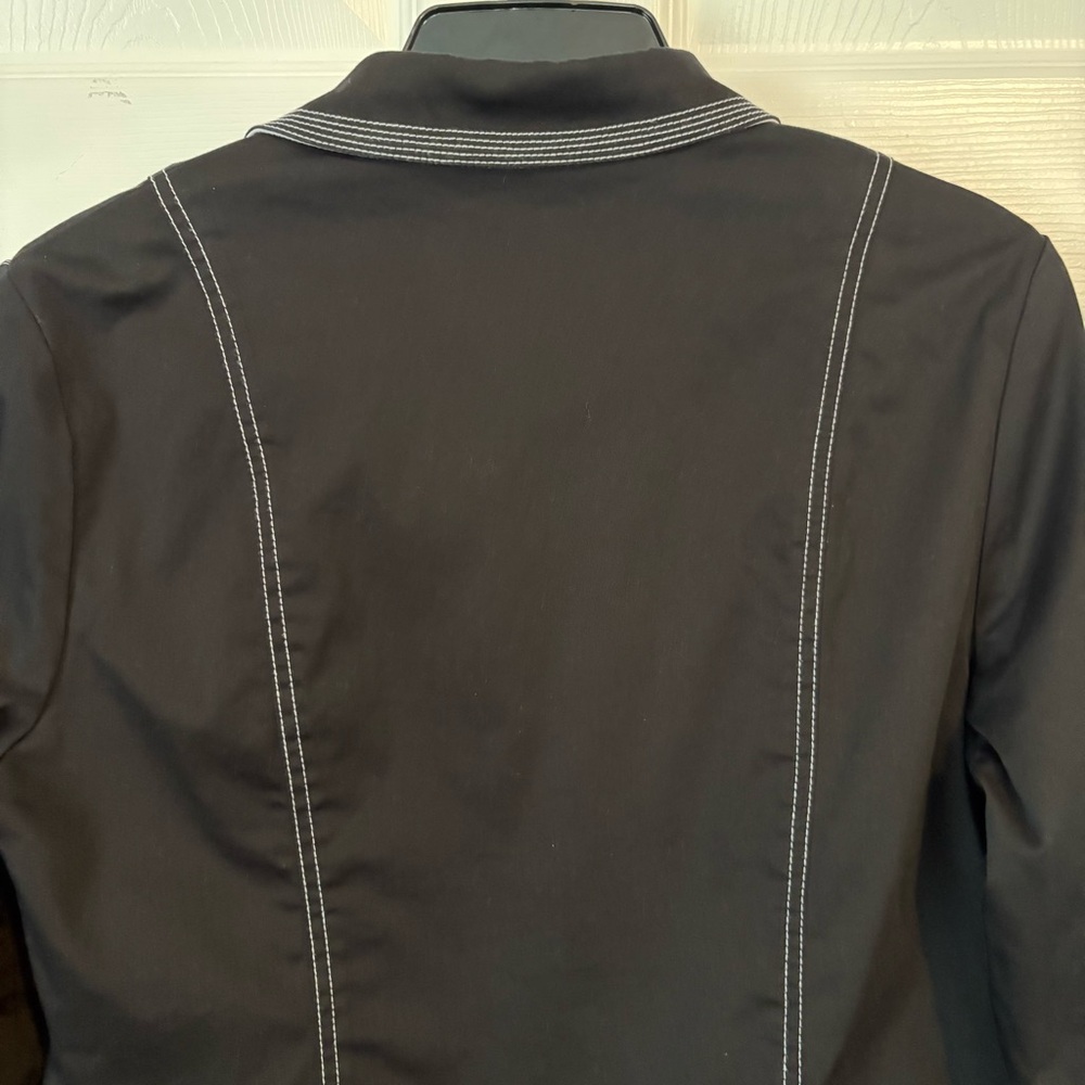 Reversible Black Jacket With White Stitching Wome… - image 6